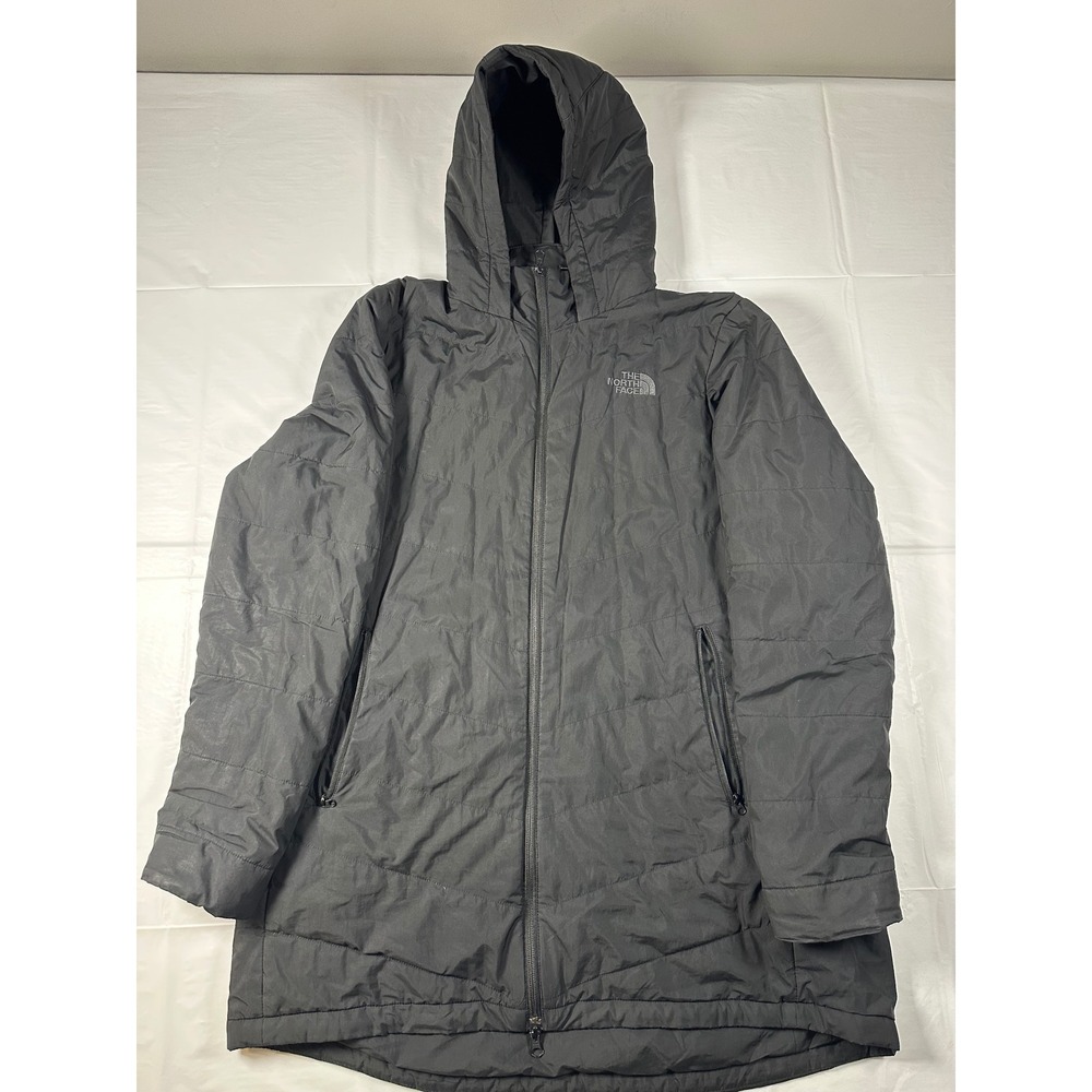 The North Face Womens XL Black Insulated Hooded Parka Quilted Full Zip Jacket